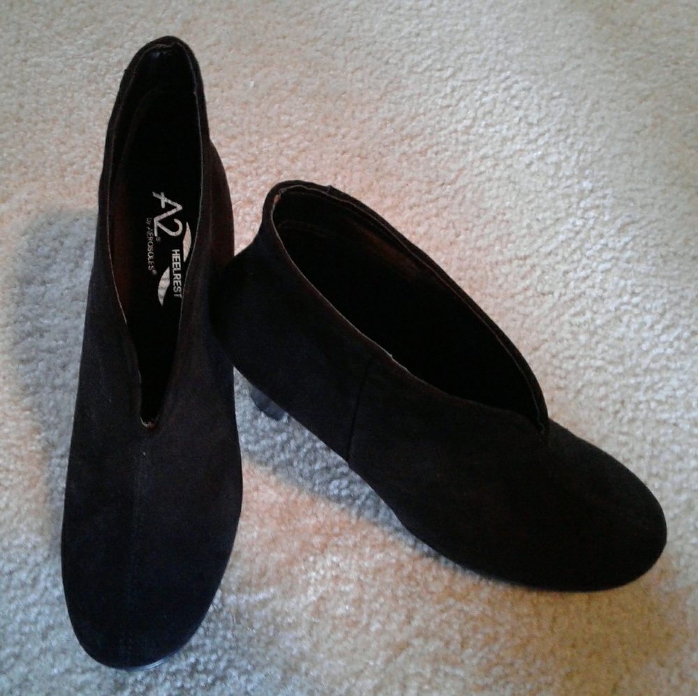 Black suede boots